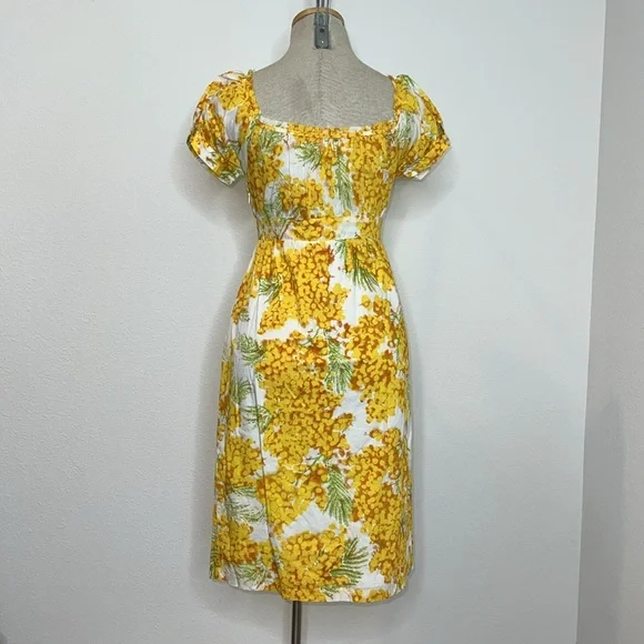 Diane Von Furstenberg Cotton Peasant Style Dress with Empire Waist - Picture 2 of 5